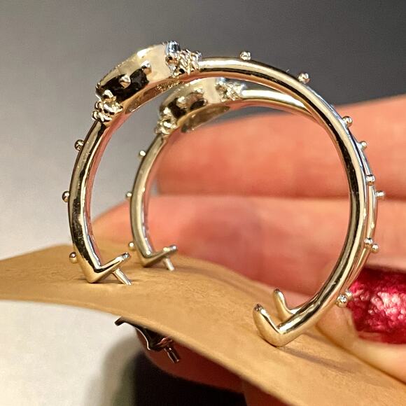 Sterling Silver Filigree Hoop Earrings - Picture 4 of 7